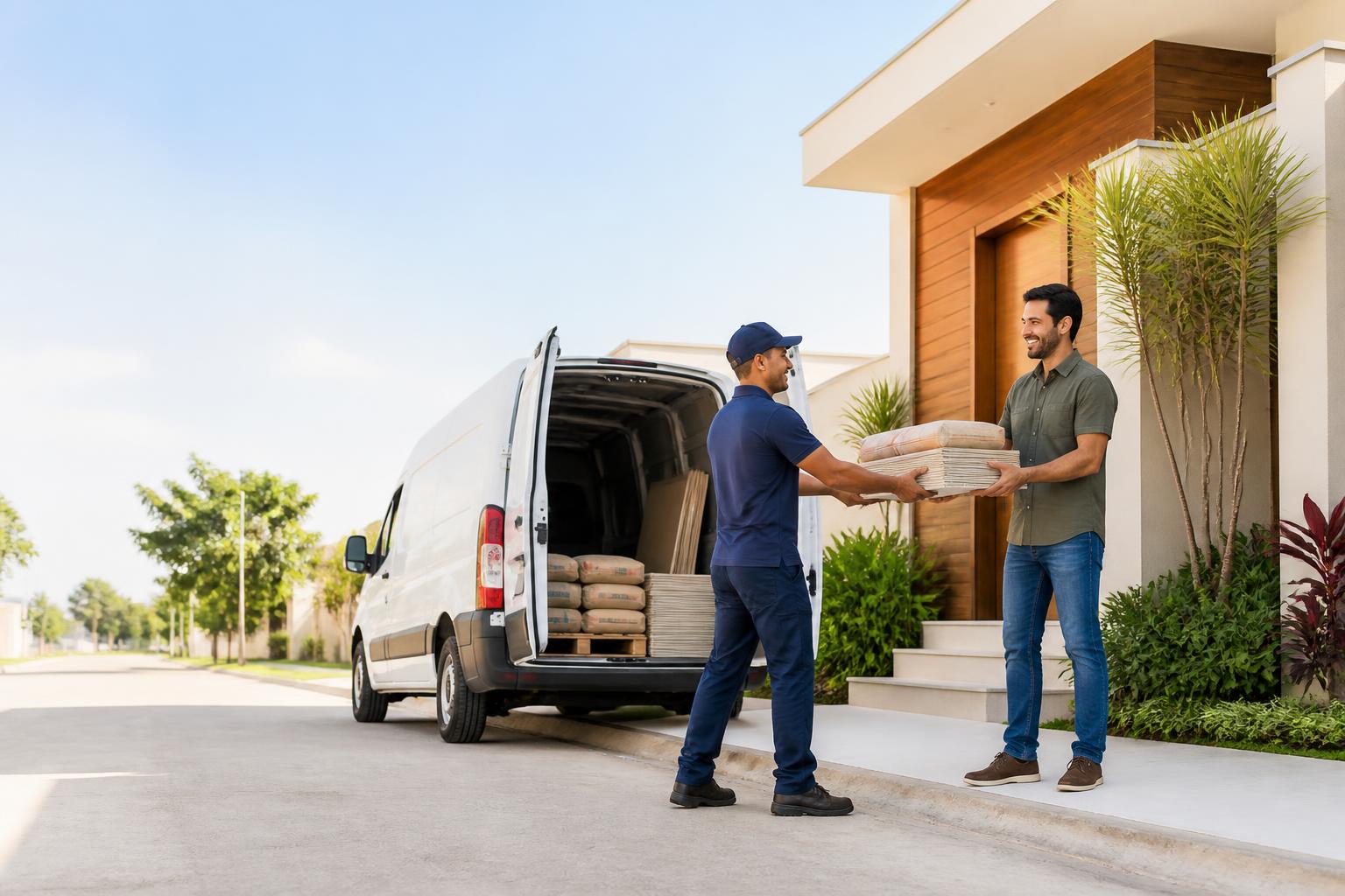 Entrega de materiais de construção na porta do cliente